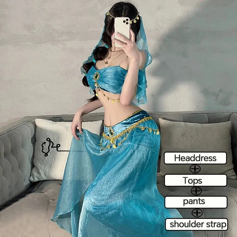 [US warehouse] Arabian princess costume Indian dance embroidery Bollywood Jasmine costume