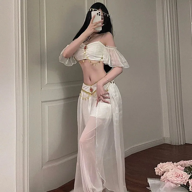 [US warehouse] Arabian princess costume Indian dance embroidery Bollywood Jasmine costume