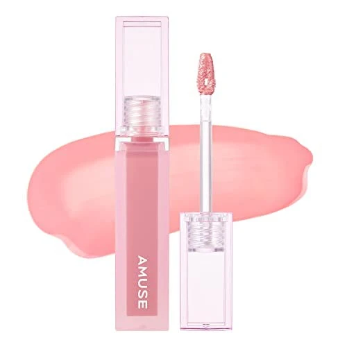 [Self-operated] Korean AMUSE Dewy Watery Lip Glaze #13 DEW BOKSOONGA Peach Jelly Vibrant Peach Color 4g Zhang Yuanying's second generation 35% high moisture mirror water light natural three-dimensional easy to color not easy to fade moisturizing long-lasting