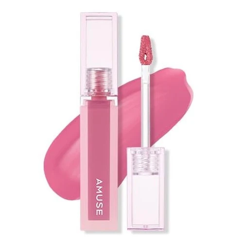 [Self-operated] Korean AMUSE Dewy Watery Lip Glaze #03 HEALTHY MAUVE Nude Peach Color Peach Pink 4g Zhang Yuanying's second generation 35% high moisture mirror water light natural three-dimensional easy to color not easy to fade moisturizing long-lasting