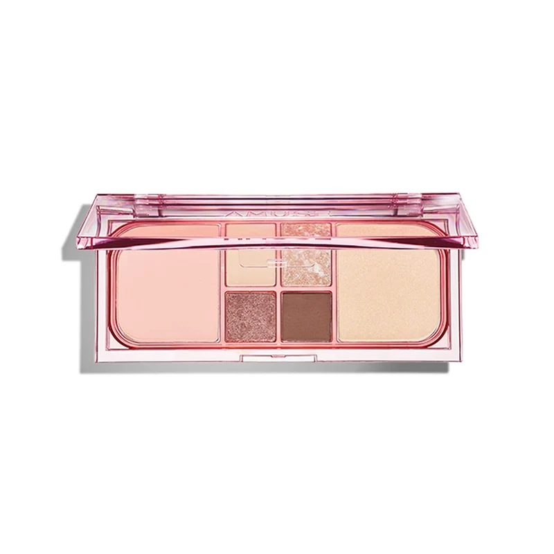 [Self-operated] Korean AMUSE Vegan face multi-functional blush eyeshadow palette #01 Moon Glow 16.3g Eye modification natural and long-lasting