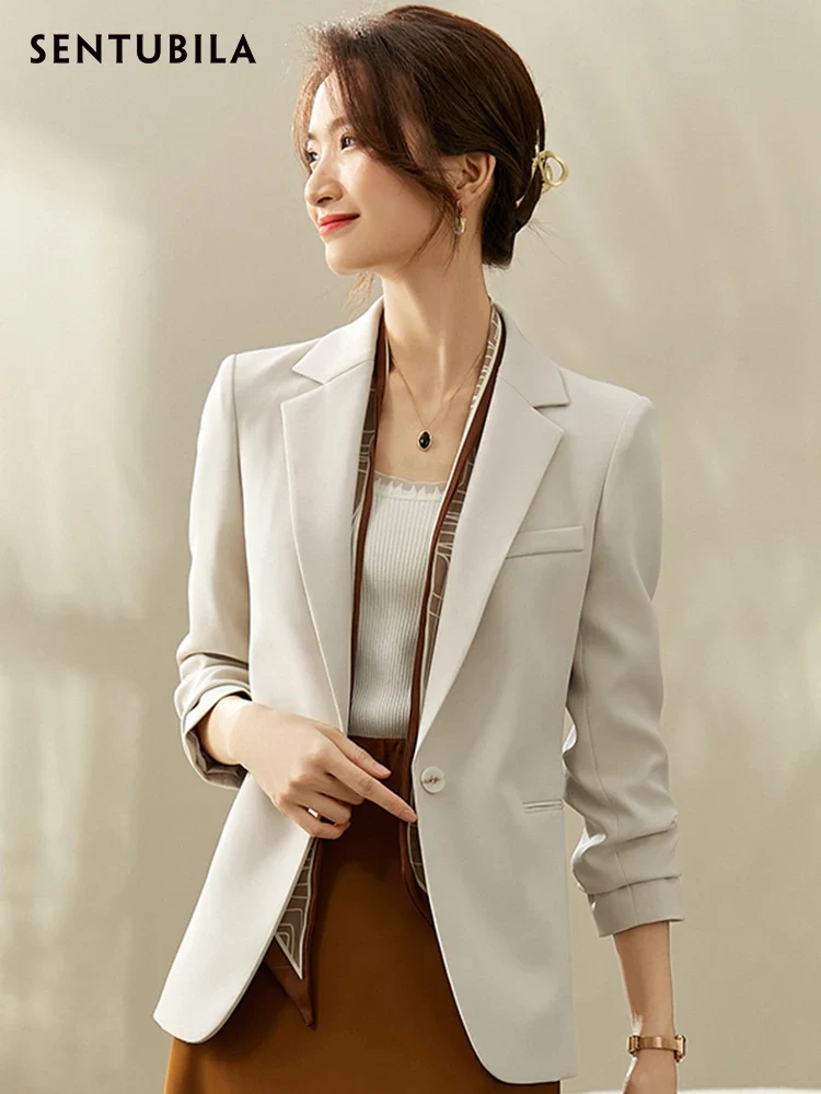 [US warehouse] SENTUBILA elegant and fashionable office ladies work business suit jacket