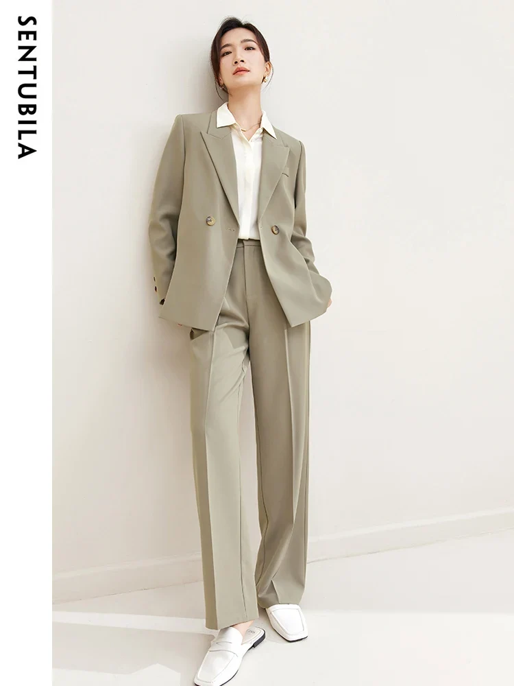 [US warehouse] SENTUBILA women's suit jacket two-piece set elegant and fashionable office women's business work clothes
