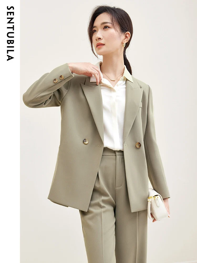 [US warehouse] SENTUBILA women's suit jacket two-piece set elegant and fashionable office women's business work clothes