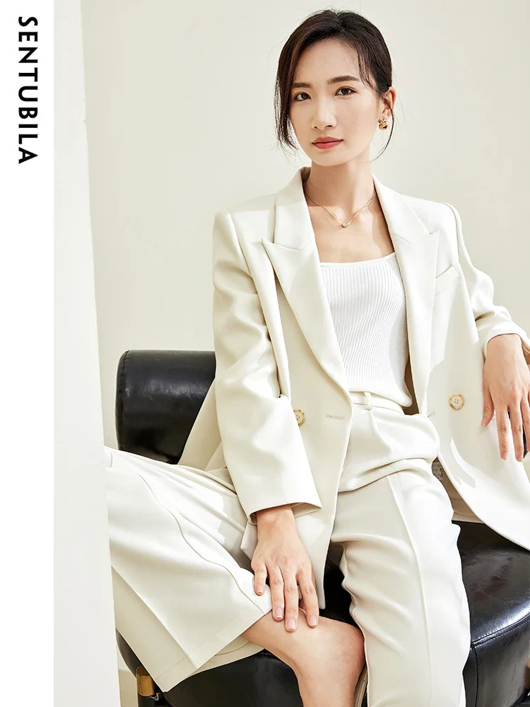 [US warehouse] SENTUBILA women's suit jacket two-piece set elegant and fashionable office women's business work clothes