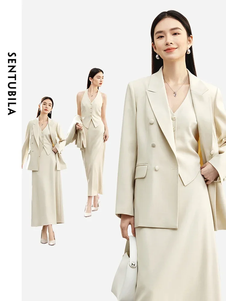 [US warehouse] SENTUBILA 3-piece suit skirt suit women's office ladies work clothes vest long skirt suit