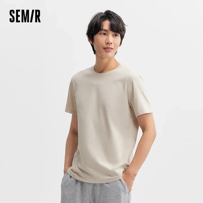 [US warehouse] Semir short-sleeved T-shirt, gender-neutral new pure cotton bottoming shirt, simple commuting casual top, solid color round neck