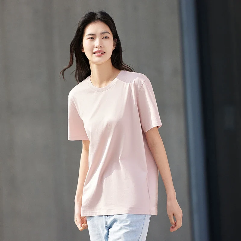 [US warehouse] Semir short-sleeved T-shirt, gender-neutral new pure cotton bottoming shirt, simple commuting casual top, solid color round neck