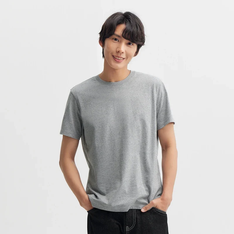 [US warehouse] Semir short-sleeved T-shirt, gender-neutral new pure cotton bottoming shirt, simple commuting casual top, solid color round neck