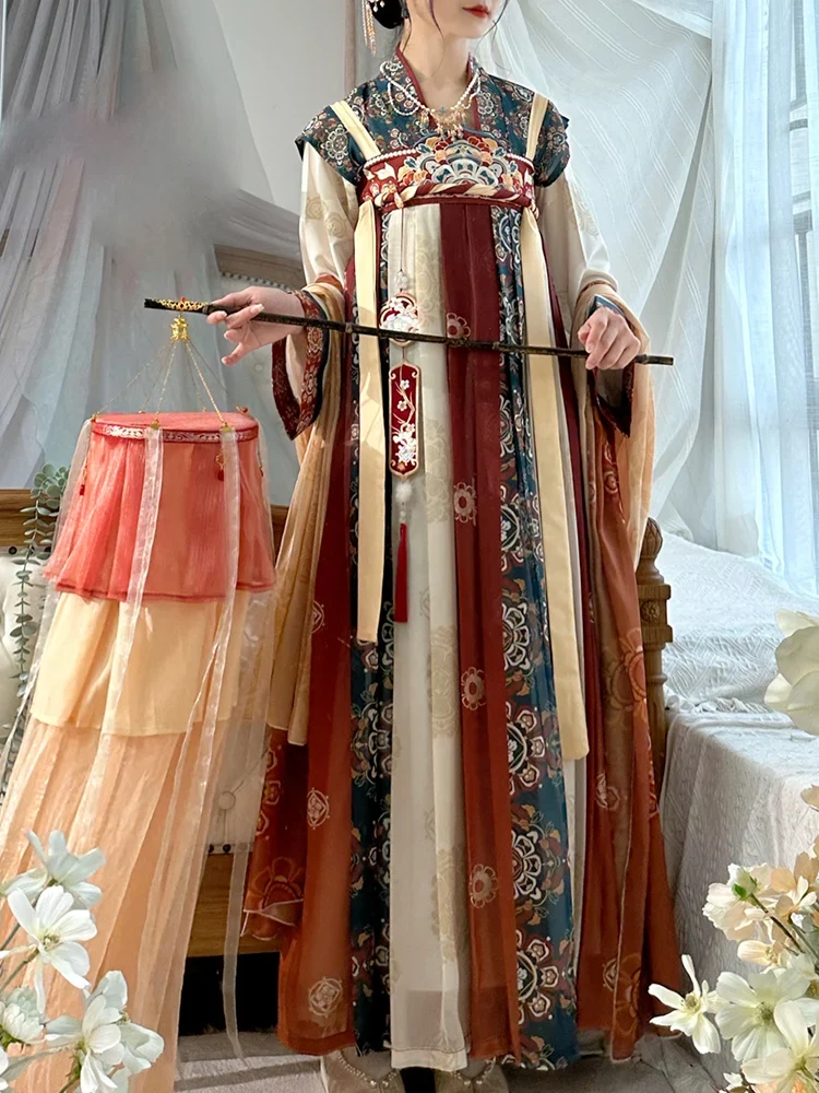 [US warehouse] Hanfu dress women's Chinese Tang Dynasty clothing ancient Hanfu traditional embroidered dress fairy