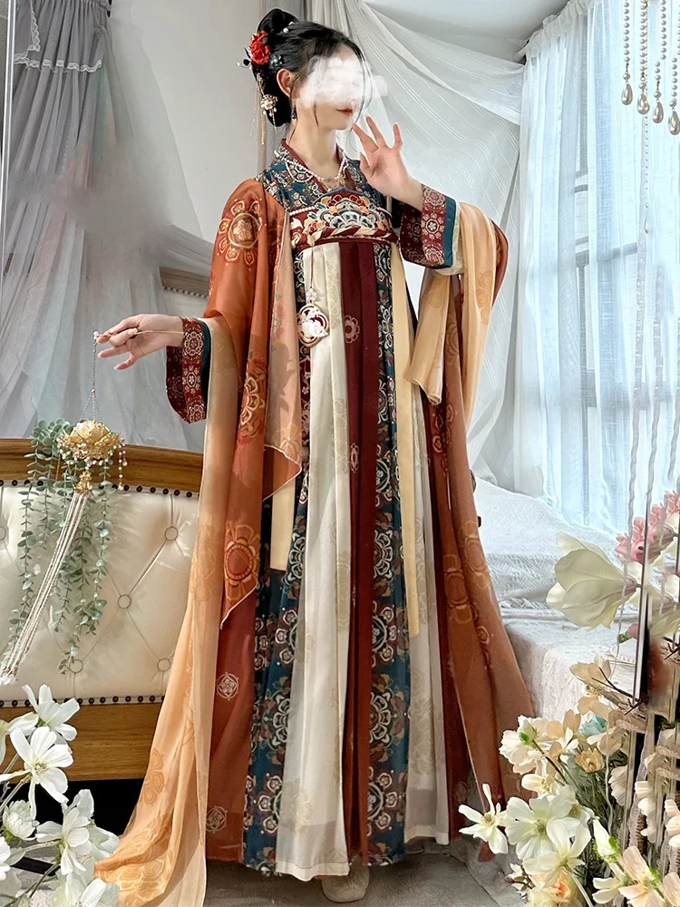 [US warehouse] Hanfu dress women's Chinese Tang Dynasty clothing ancient Hanfu traditional embroidered dress fairy