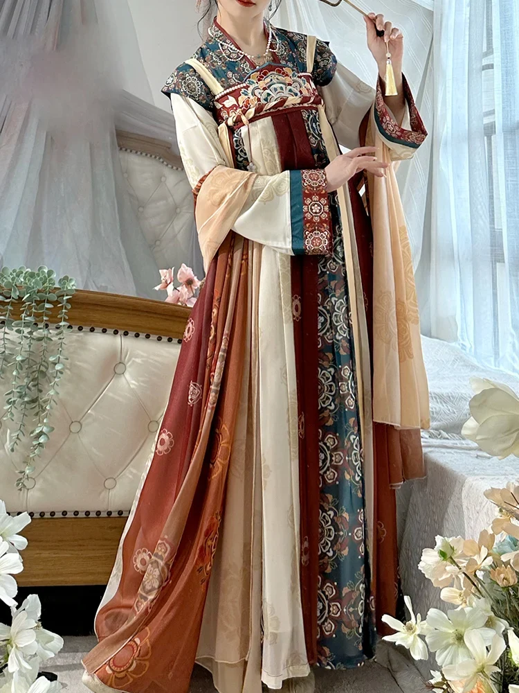 [US warehouse] Hanfu dress women's Chinese Tang Dynasty clothing ancient Hanfu traditional embroidered dress fairy