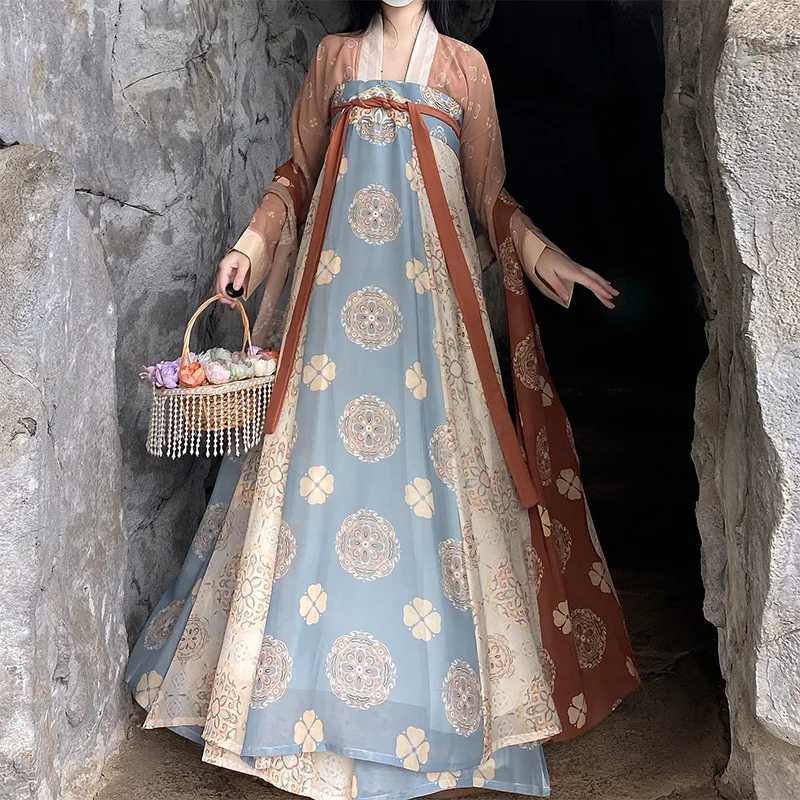 [US warehouse] Hanfu dress women's Chinese Tang Dynasty clothing ancient Hanfu traditional embroidered dress fairy