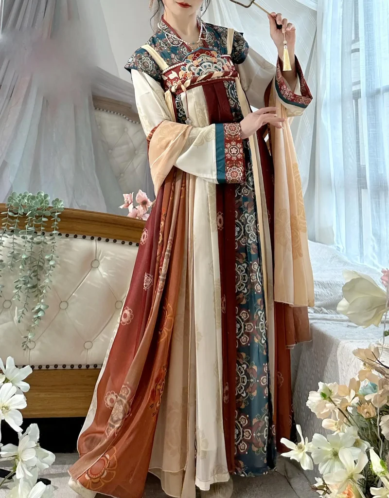 [US warehouse] Hanfu dress women's Chinese Tang Dynasty clothing ancient Hanfu traditional embroidered dress fairy