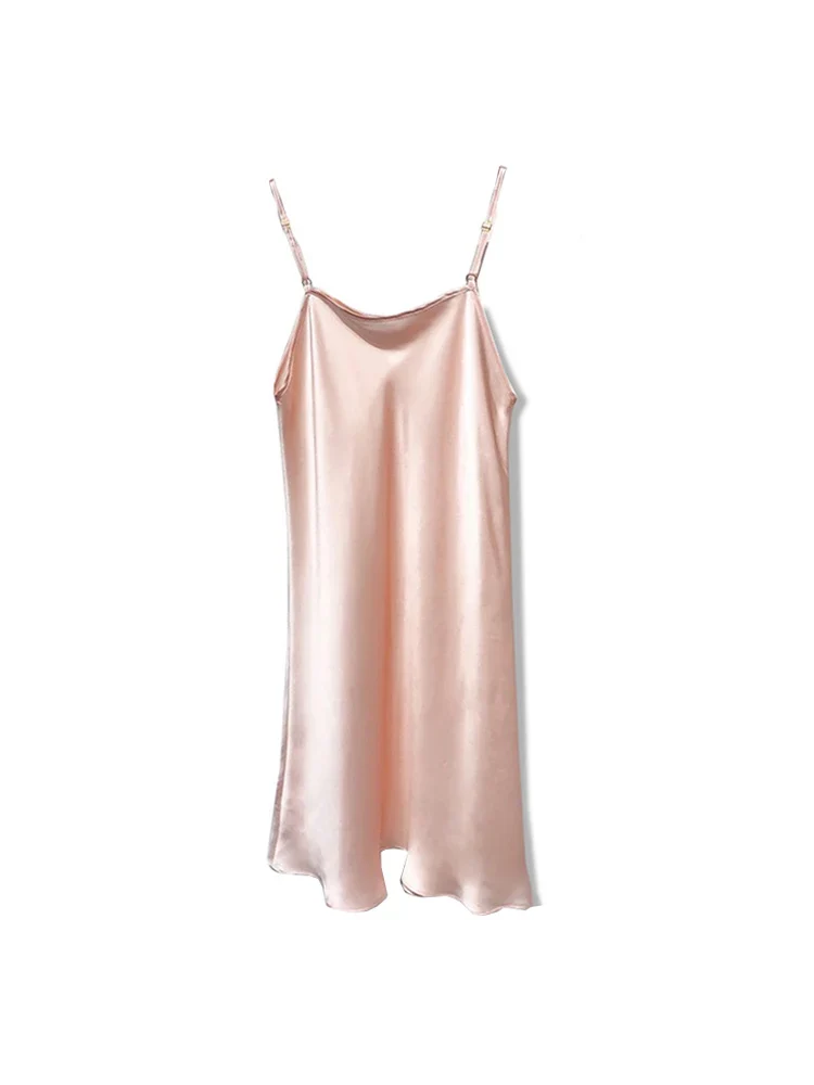 [US warehouse] SuyaDream women's mini dress 19mm 100% silk sleeveless solid color spaghetti strap nightdress