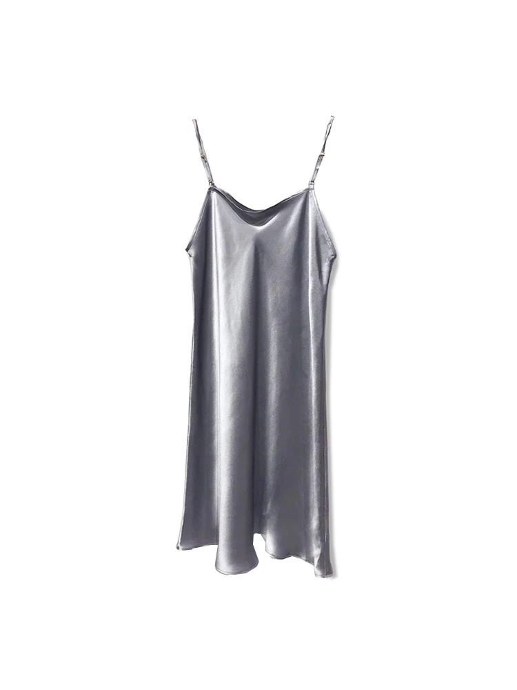 [US warehouse] SuyaDream women's mini dress 19mm 100% silk sleeveless solid color spaghetti strap nightdress