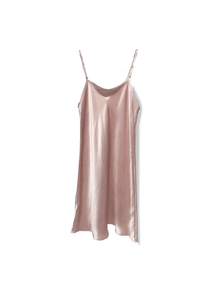 [US warehouse] SuyaDream women's mini dress 19mm 100% silk sleeveless solid color spaghetti strap nightdress
