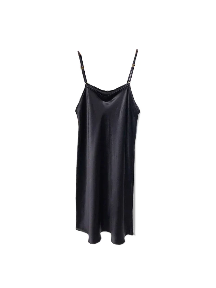 [US warehouse] SuyaDream women's mini dress 19mm 100% silk sleeveless solid color spaghetti strap nightdress