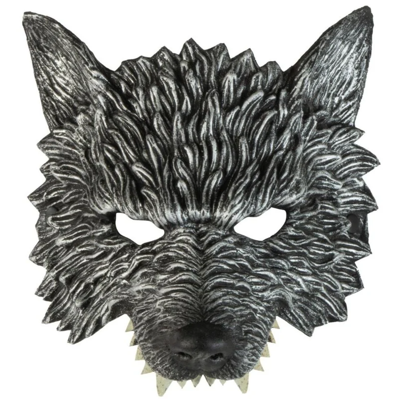 Grauer Wolf Halbmaske