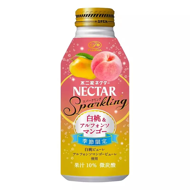 [Self-operated] Japan FUJIYA NECTAR Seasonal Limited Edition White Peach Mango Flavored Soda 380ml Summer Cooling Drink