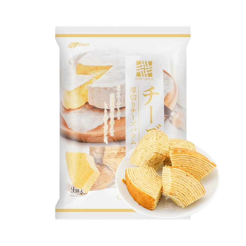 [Self-operated] Japan MARUKIN Marukin sliced ​​baumkuchen cheese flavor 9 pieces of baumkuchen individually wrapped snacks afternoon tea