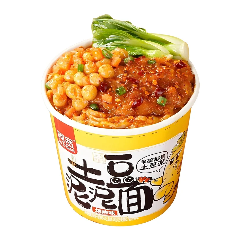【Self-operated】China A Kuan Mashed Potato Noodles Barbecue Flavor 84g Ramen Mixed Noodles Instant Noodles Instant Noodles