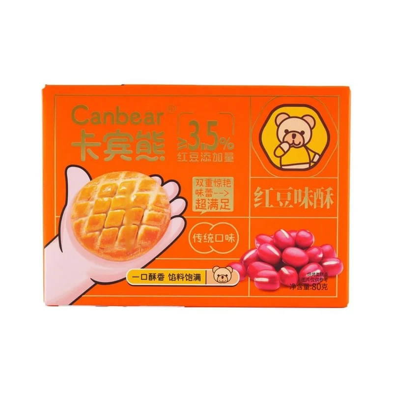 [Self-operated] China Carbine Bear Red Bean Crisp 80g Desserts, Pastries, Snacks, Biscuits, Snack Food
