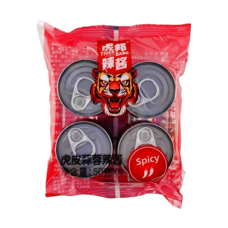 [Self-operated] China Tiger Bang Tiger Skin Garlic Chili Sauce Chili Sauce Bibimbap Sauce 4 Cans 200g Li Jiaqi Same Style Noodles Dining Artifact