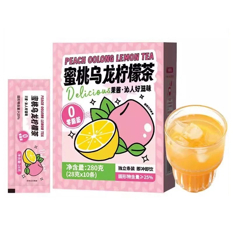 [Self-operated] China Yuzifang Jam Tea Peach Oolong Lemon 28g*10 Individually packed portable cold brew fruit tea honey fruit tea