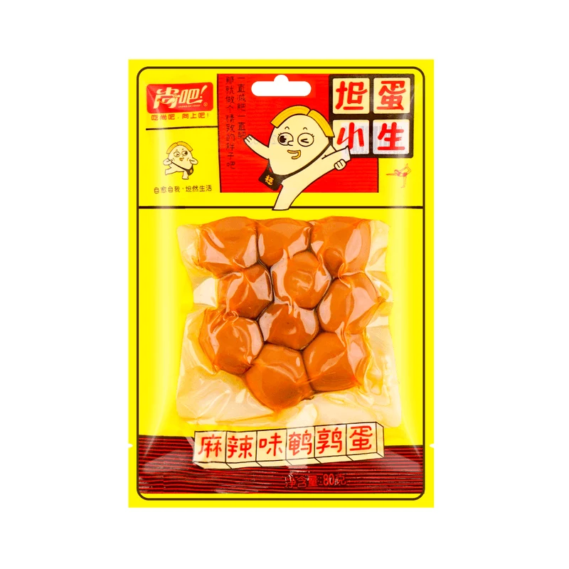 [Self-operated] China Shangba Quail Egg Spicy Flavor 80g Ready-to-eat Internet celebrity marinated snacks leisure food snacks
