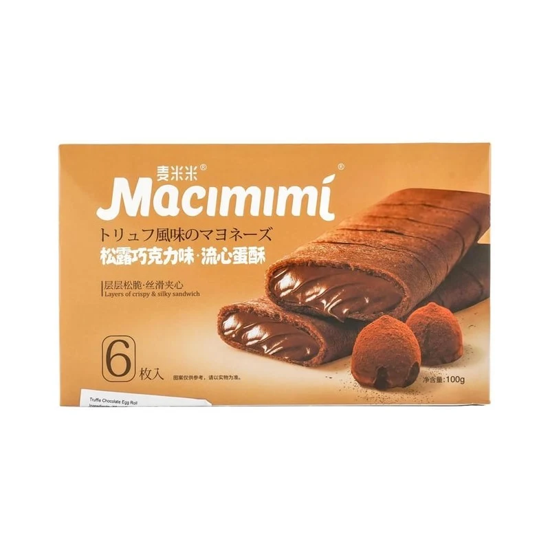 [Self-operated] China Maimi Flowing Egg Crisps Truffle Chocolate Flavor 100g Internet celebrity office casual snacks sandwich egg rolls pastries dessert