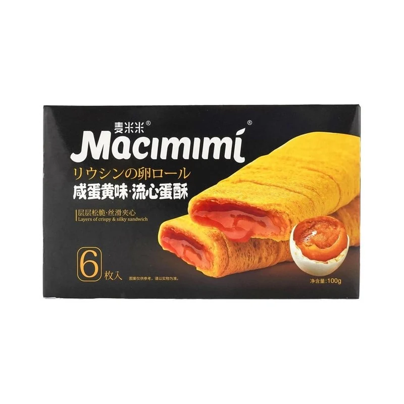 [Self-operated] China Maimi Flowing Egg Crisp Salted Egg Yolk Flavor 100g Internet celebrity office casual snacks sandwich egg rolls pastry dessert