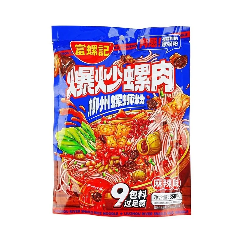 [Self-operated] China Fuluoji Fried Snail Meat Liuzhou Snail Noodles Spicy Flavor 350g Liuzhou Specialty Rice Noodles to Satisfy Your Cravings Fast Food Snack