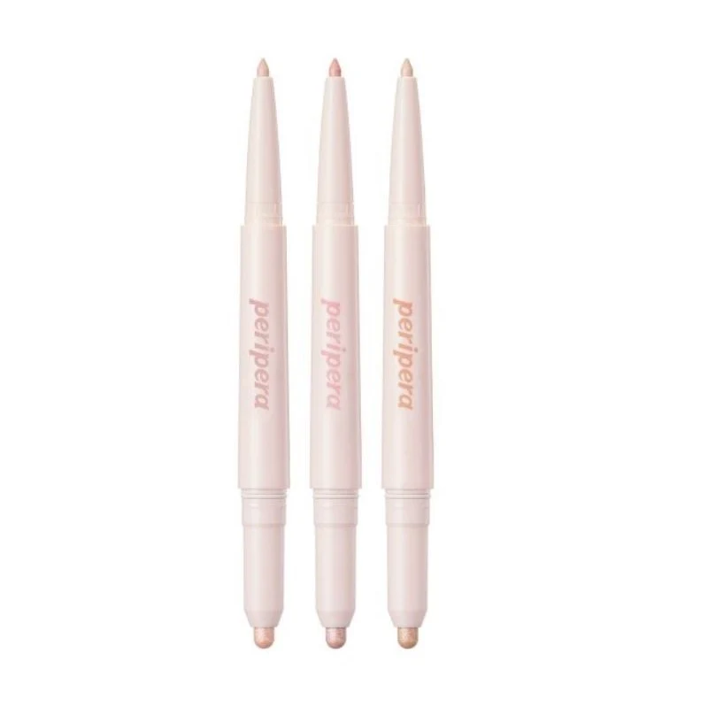 [Self-operated] Korean CLUB CLIO PERIPERA double-headed eye shadow stick #01 Moonlight Champagne Eye Silkworm Artifact Newbies Must-have Waterproof and Not Easy to Smudge Eye Silkworm Pen
