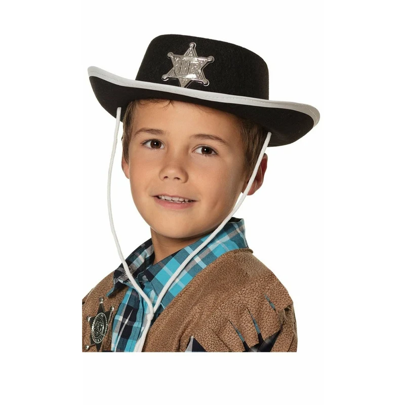 Schwarze Sheriff-Hut für Kinder