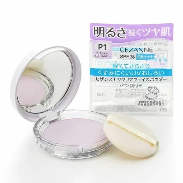 [Self-operated] Japanese CEZANNE Transparent Moisturizing Powder Light and Clear Skin Marshmallow Powder P1 Lavender Purple SPF28 PA+++