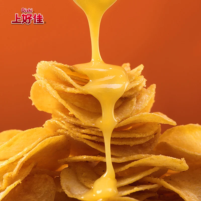 [Self-operated] China OISHI Shanghaojia Pastoral Potato Chips Fresh Salted Egg Yolk Flavor 90g Internet celebrity snack