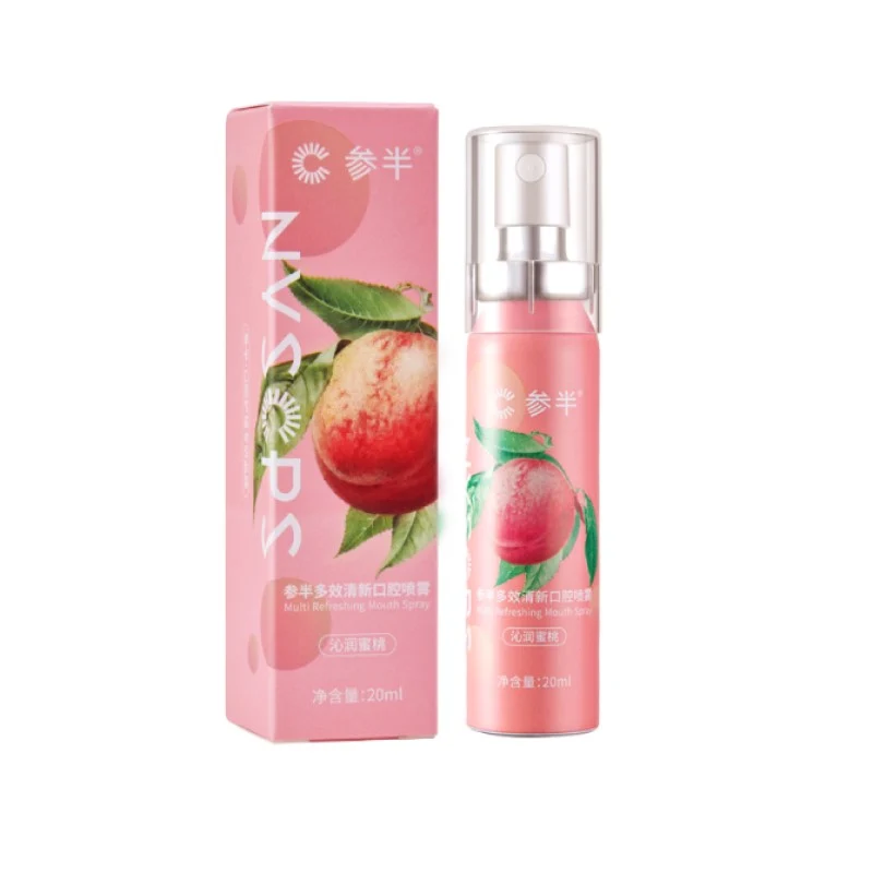 [Self-operated] China NYSCPS Half and Half Multi-effect Breath Freshening Oral Spray, Peach Flavor 20ml