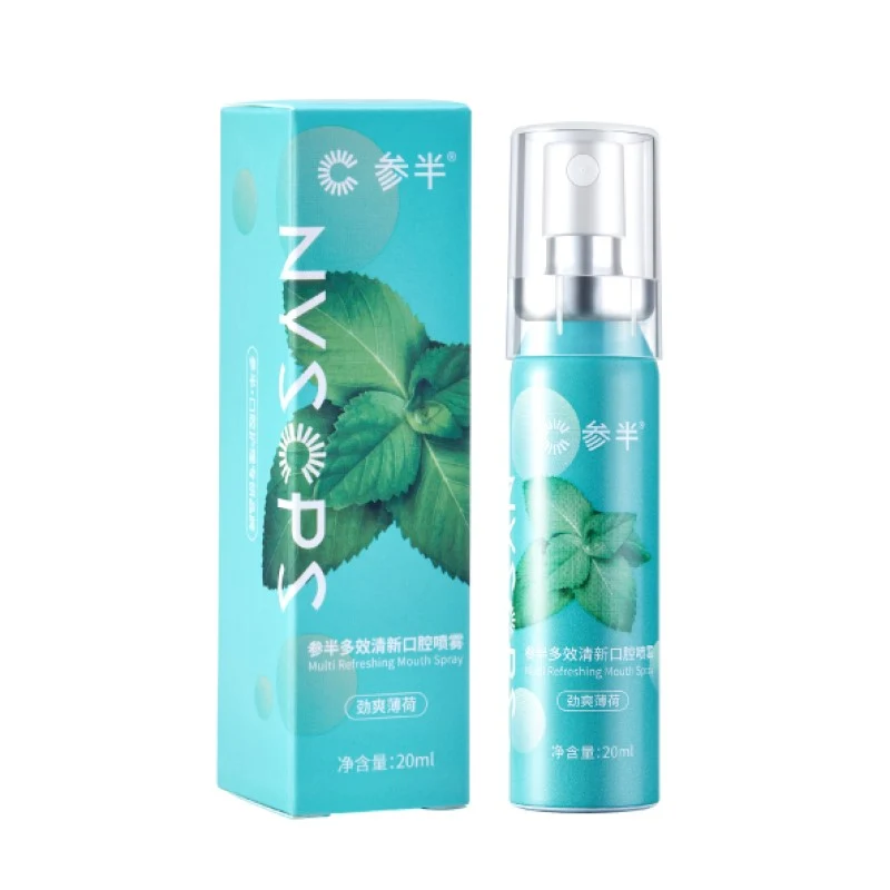 [Self-operated] China NYSCPS Half and Half Multi-effect Breath Freshening Oral Spray, Refreshing Mint Flavor 20ml