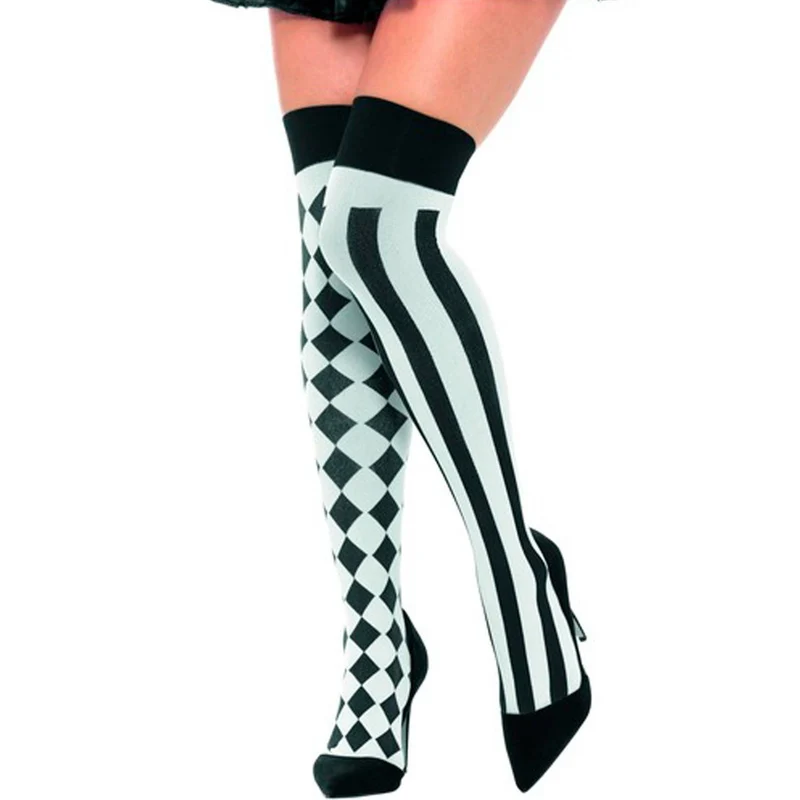 Overknees Streifen und Rauten