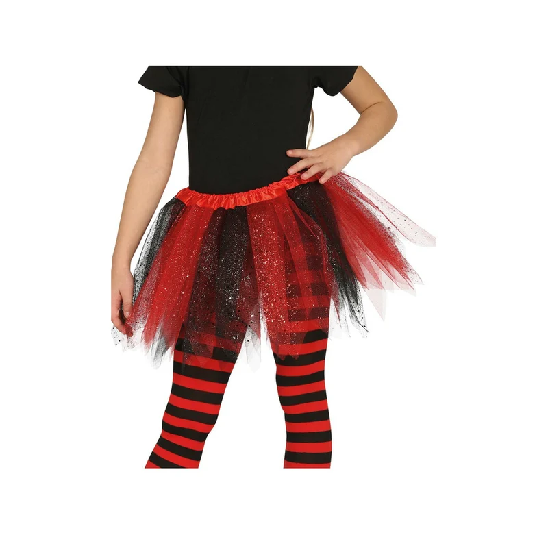 Glitzer Tutu Rot und Schwarz für Kinder