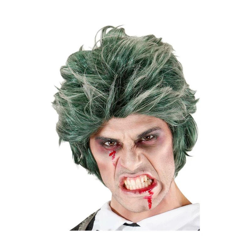 Perücke Zombie grün