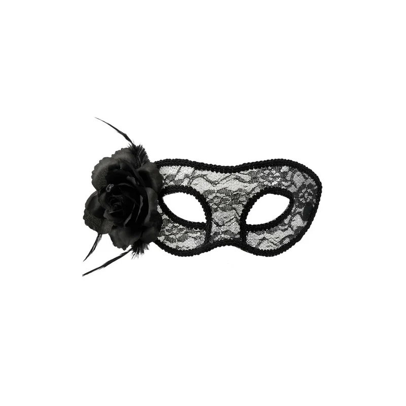 Schwarze Augenmaske mit Blume
