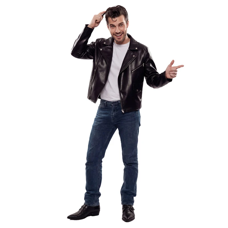 Kunstlederjacke schwarz für Erwachsene