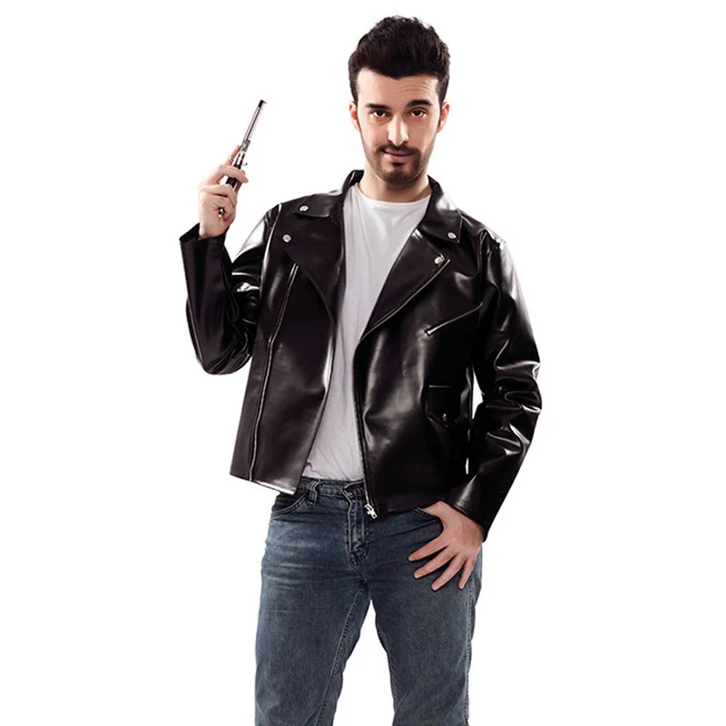 Kunstlederjacke schwarz für Erwachsene