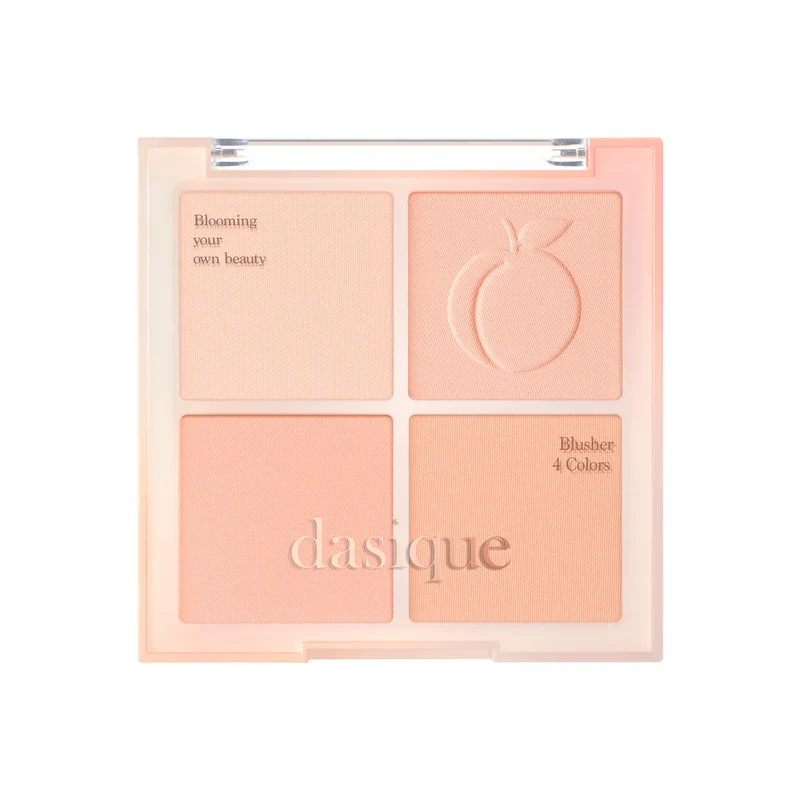 [Self-operated] DASIQUE Blending Mood Cheek Four-Color Blush Palette #03 Peach Blending 11.2g (Korean) - Multi-color face contouring