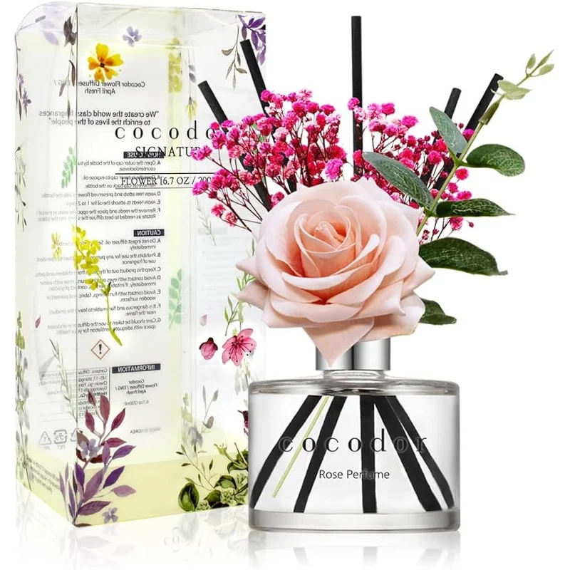 [Self-operated] COCODOR Korean Indoor Fragrance Diffuser, Preserved Flower Reed Diffuser Series, Rose Perfume 200ml, Air Freshener Balm, Essential Oil Fragrance, Flameless Aromatherapy Diffuser, Indoor Diffuser, Air Freshener, Fragrance Stick