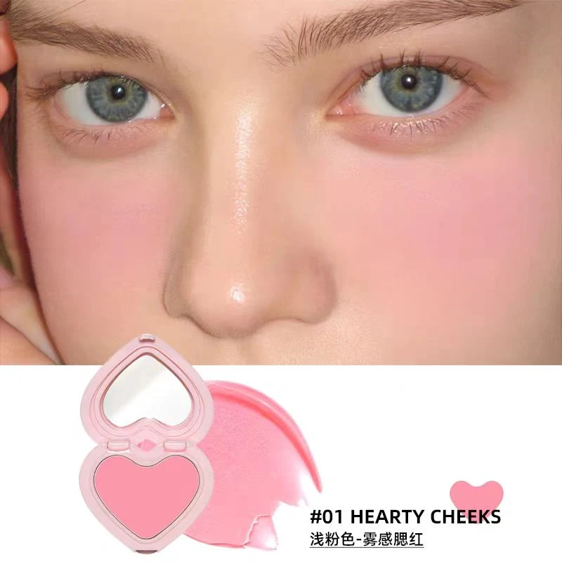 [Self-operated] AOU Korean Heart-Shaped Cream Blush, Matte Blush #01 Hearty Cheeks 2.3g (Lipstick & Blush, can be used on both lips and cheeks to contour and enhance complexion)