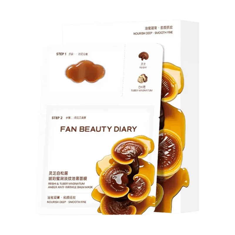 [Self-operated] China Fan Beauty Diary Reishi Mushroom and White Truffle Anti-Wrinkle Cream Mask (5 sheets/box) - Multi-dimensional Anti-aging, Firming, Plumping, Luxurious Nourishment, Reduces Crow's Feet and Nasolabial Folds, Hydrating, Moisturizing, Suitable for Sensitive Skin, Top Anti-Wrinkle Product, Fan Bingbing's Choice