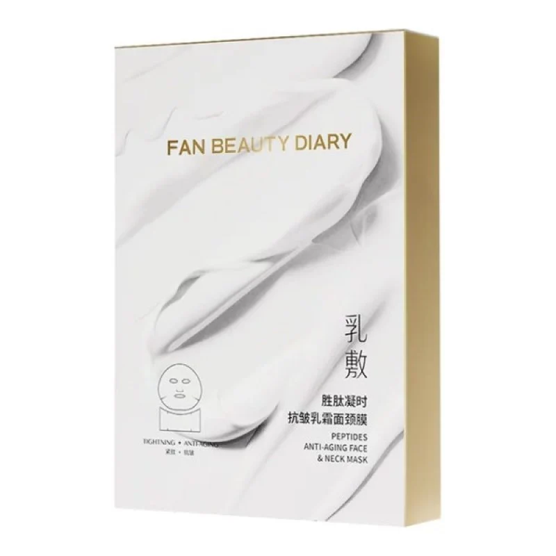 [Self-operated] China Fan Beauty Diary Peptide Anti-Wrinkle Cream & Neck Mask (4-pack) - Firming, Anti-Wrinkle, Reduces Lines, Smooths and Softens